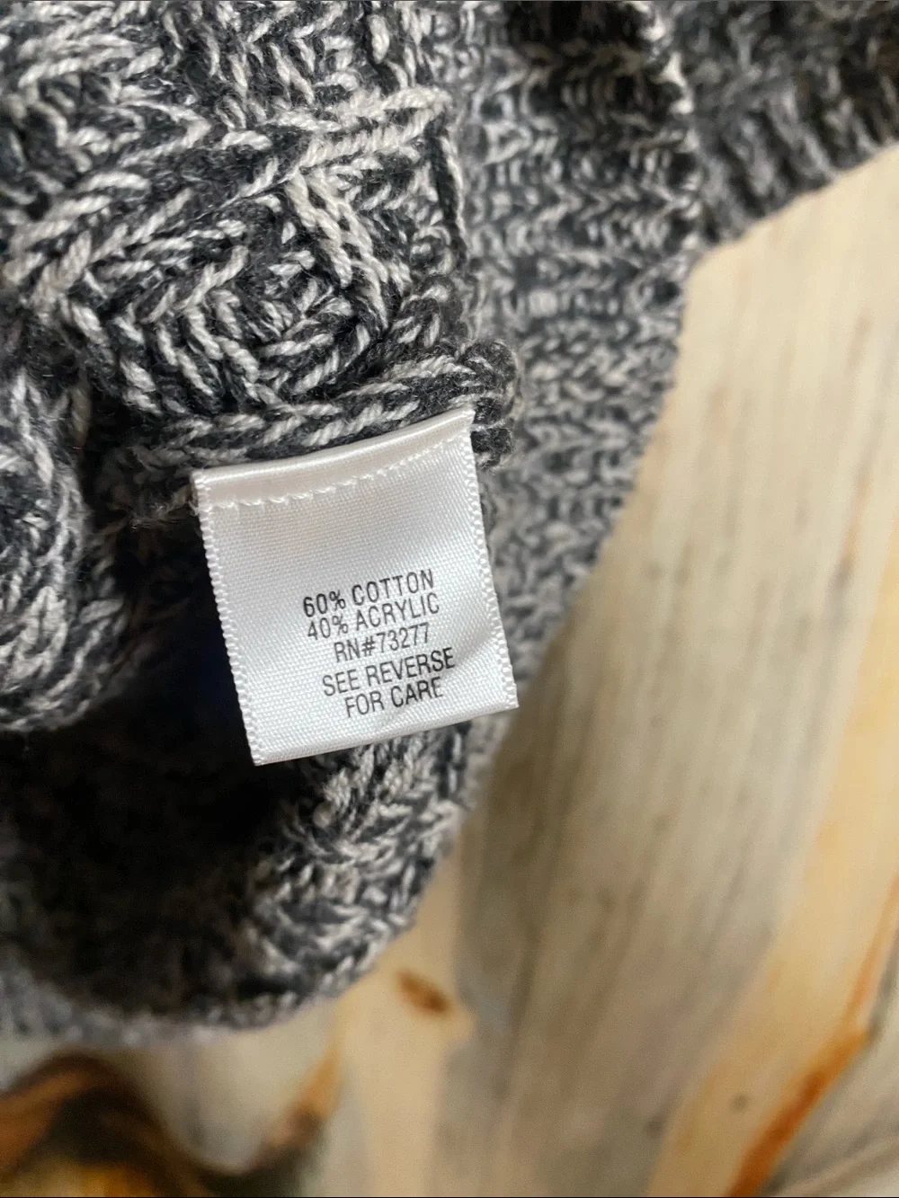 Sonoma Marled Gray Short-Sleeve Chunky Knit Cardigan